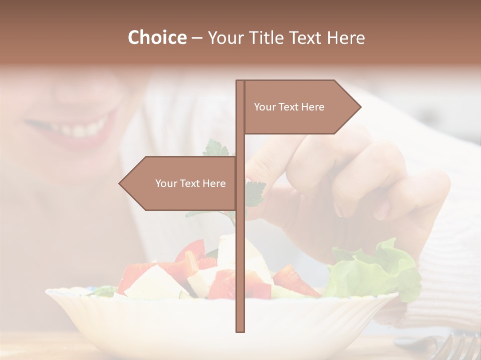 Female Dinner Indoors PowerPoint Template