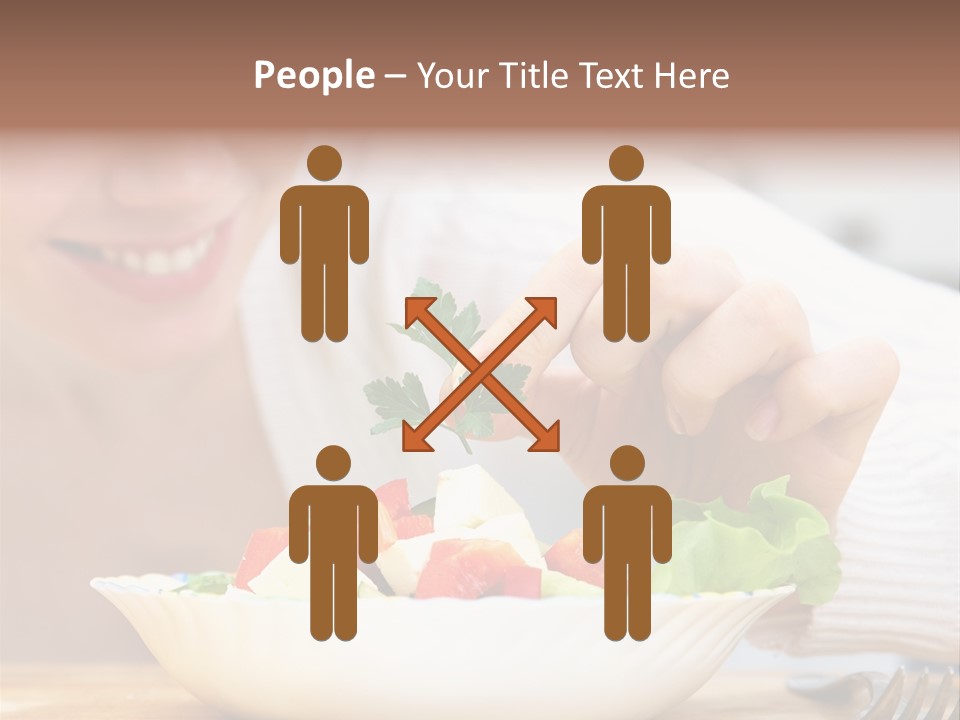 Female Dinner Indoors PowerPoint Template