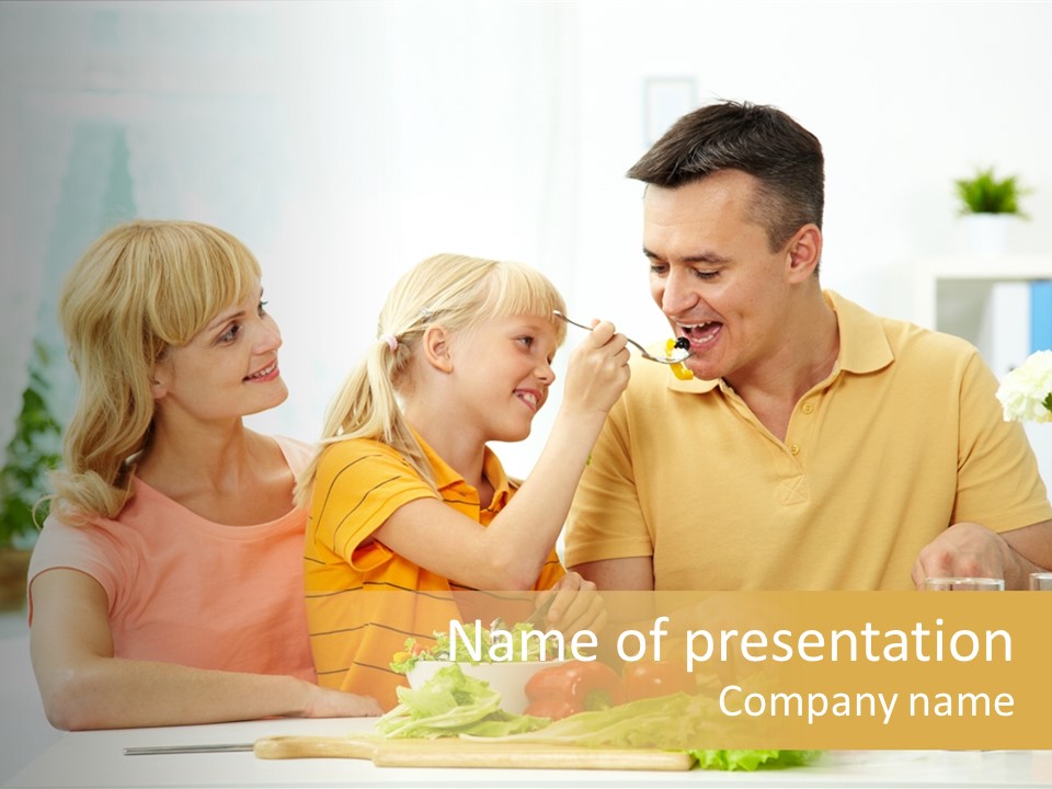 Giving Cutting Husband PowerPoint Template