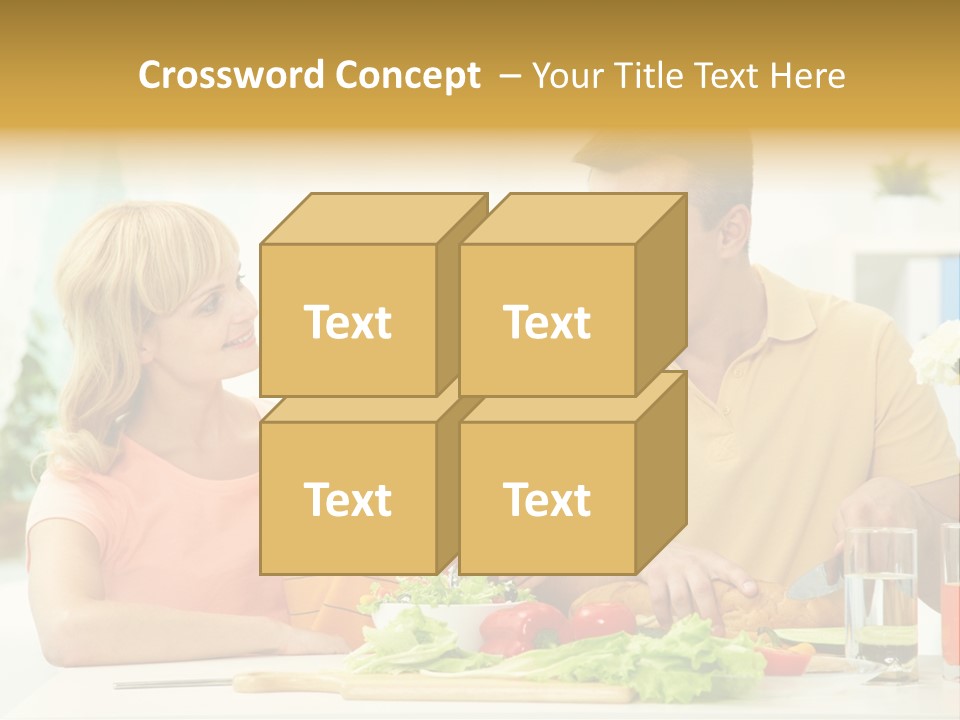 Giving Cutting Husband PowerPoint Template