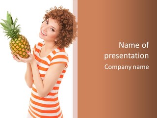 Calories Redhead Background PowerPoint Template