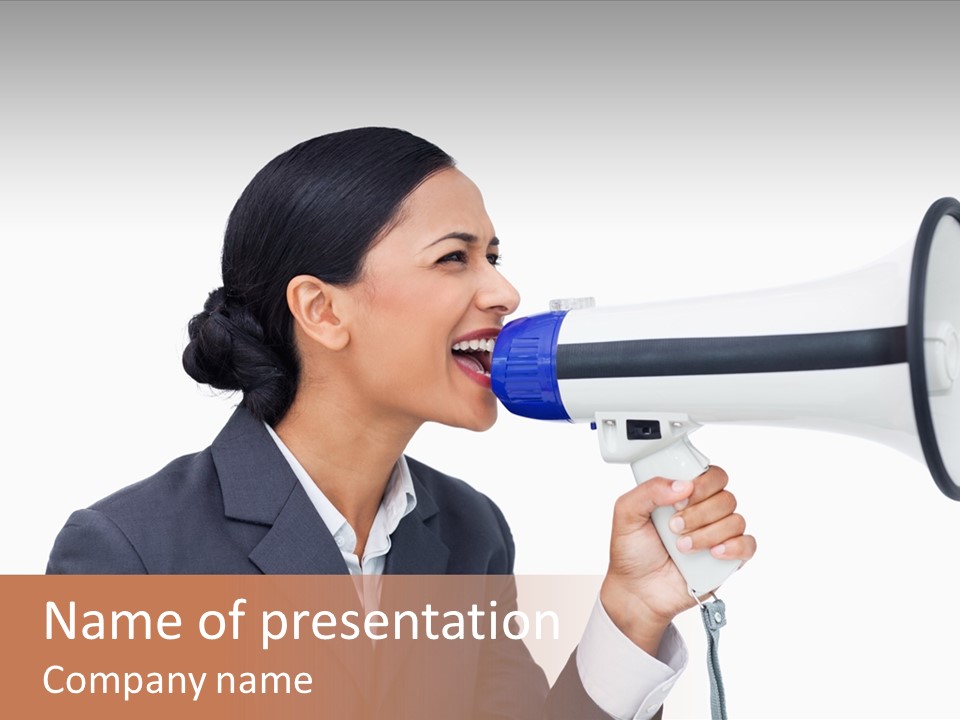 Shouting Professional Speaker PowerPoint Template