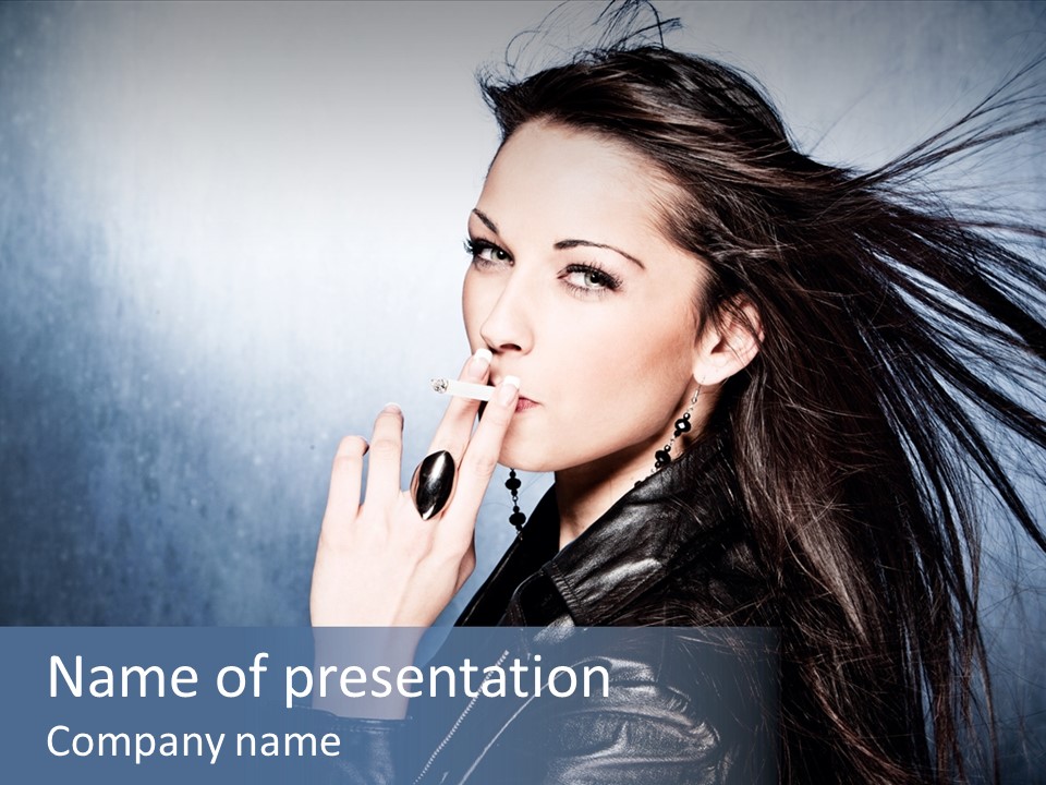 Woman Leather Beautiful PowerPoint Template