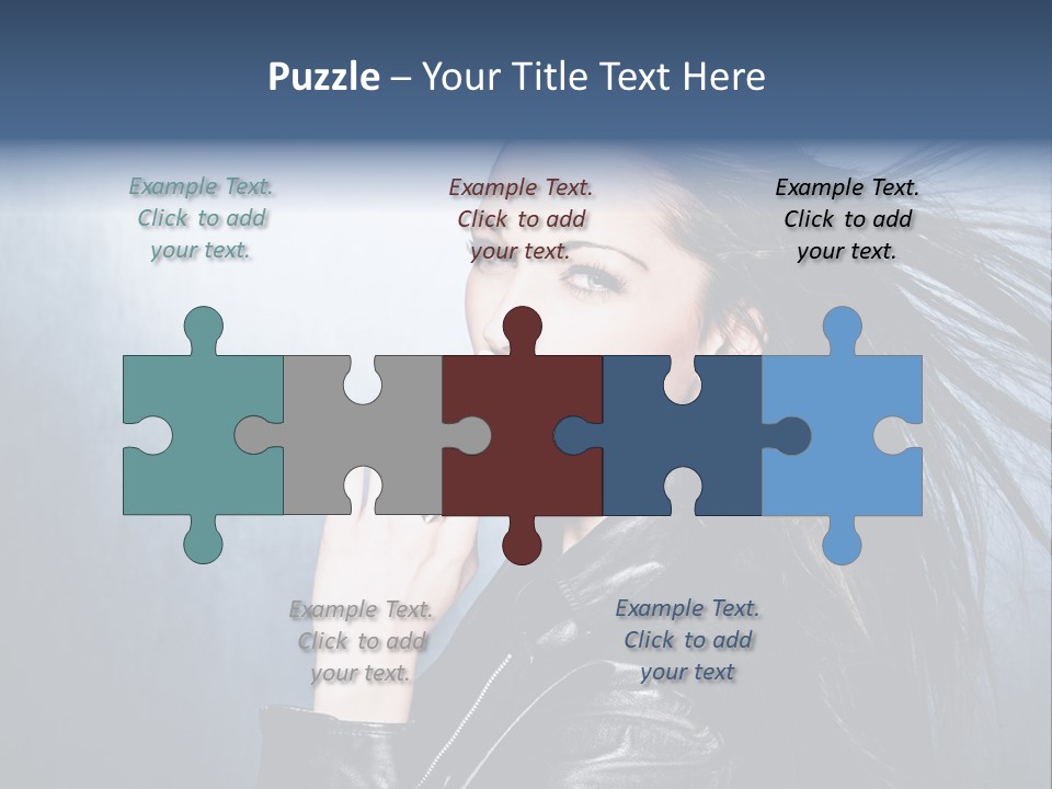 Woman Leather Beautiful PowerPoint Template