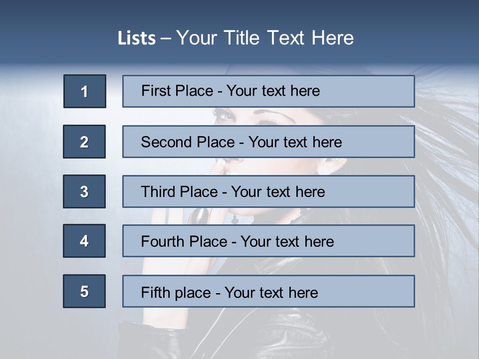 Woman Leather Beautiful PowerPoint Template