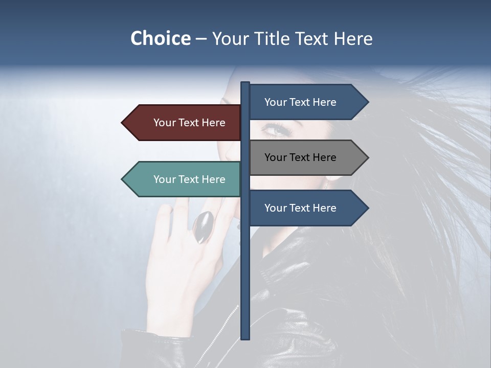 Woman Leather Beautiful PowerPoint Template