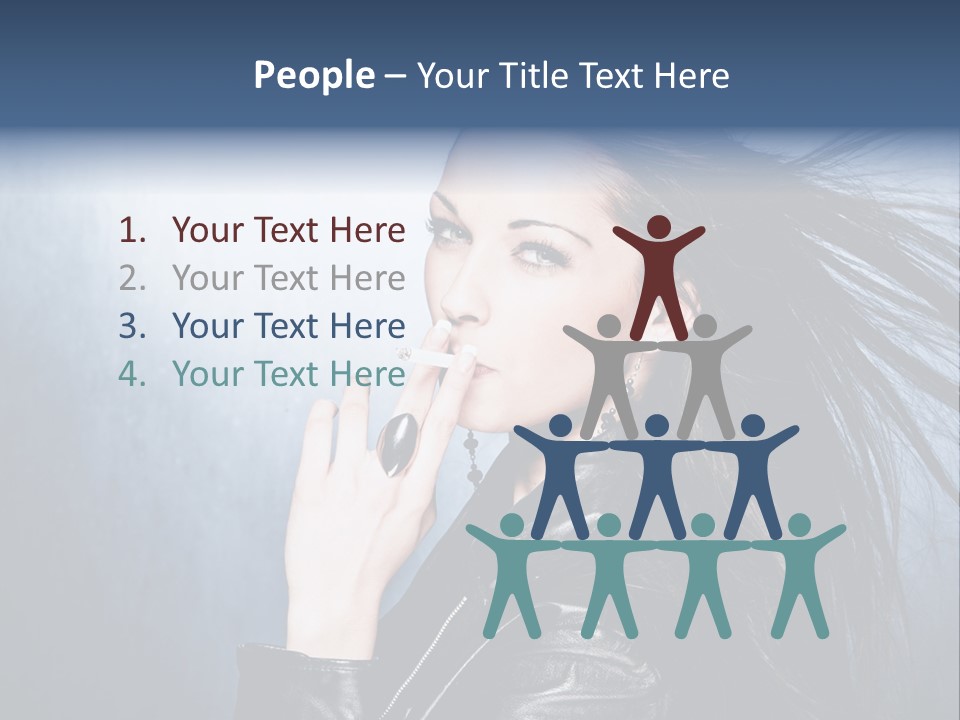 Woman Leather Beautiful PowerPoint Template