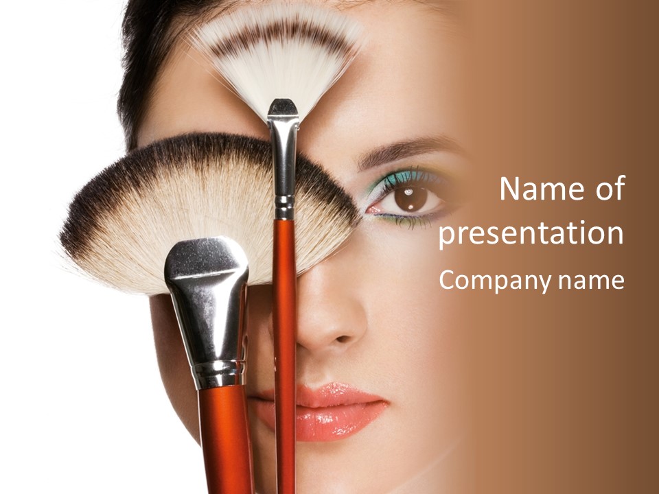 Model Face Make Up PowerPoint Template