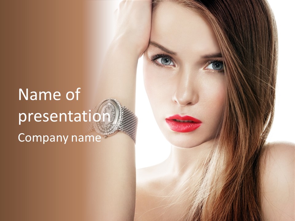 Red Stylish Hand PowerPoint Template