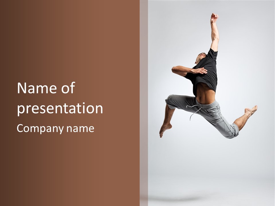 Leap Male Posing PowerPoint Template