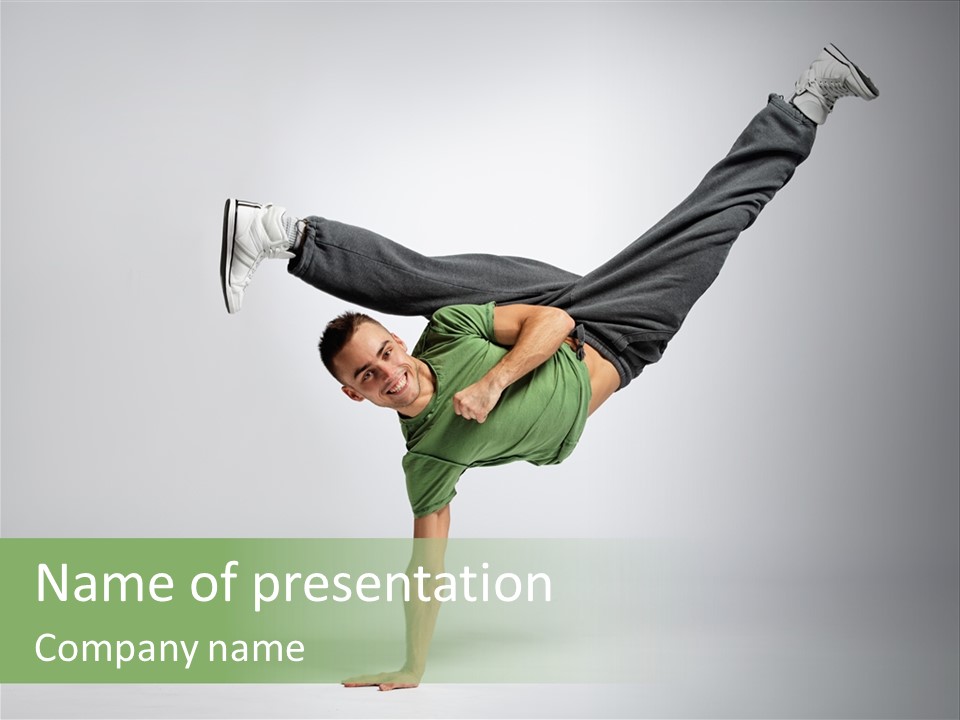 Gymnastic Pose Model PowerPoint Template