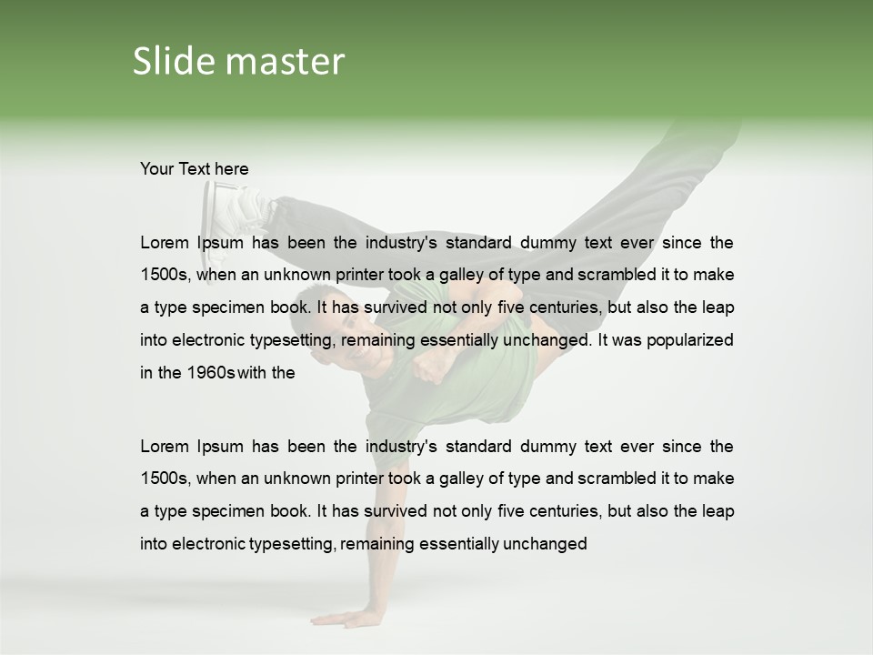 Gymnastic Pose Model PowerPoint Template