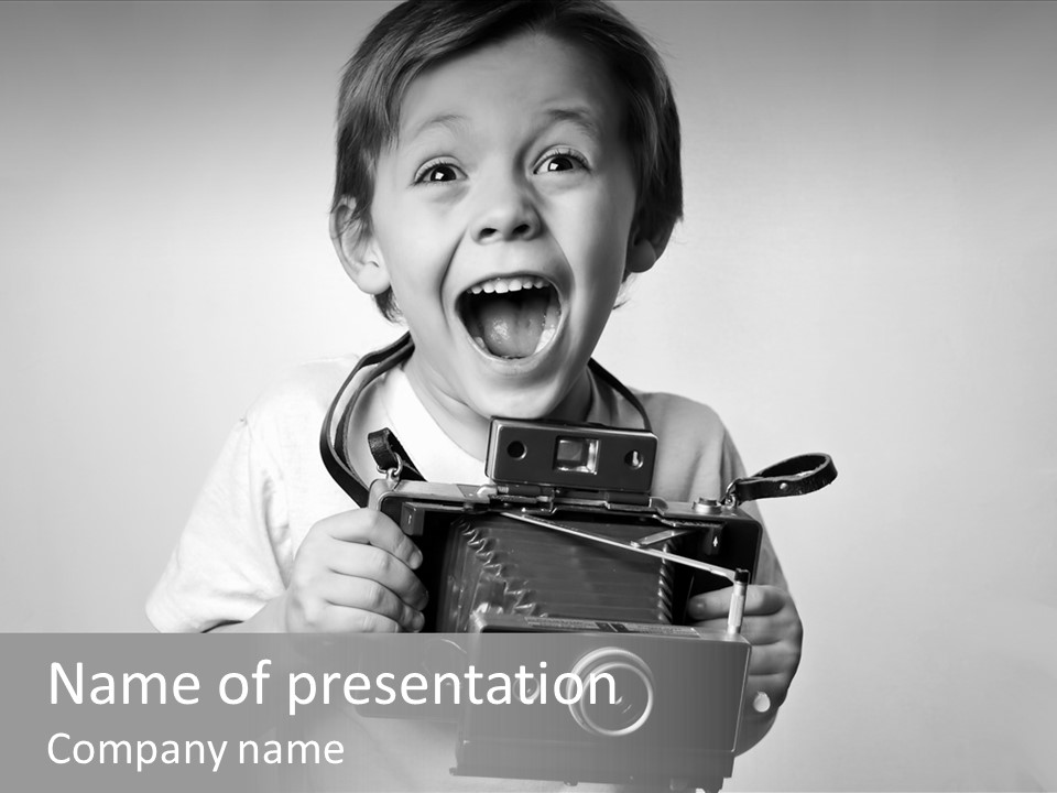 Photo Cute Boy PowerPoint Template