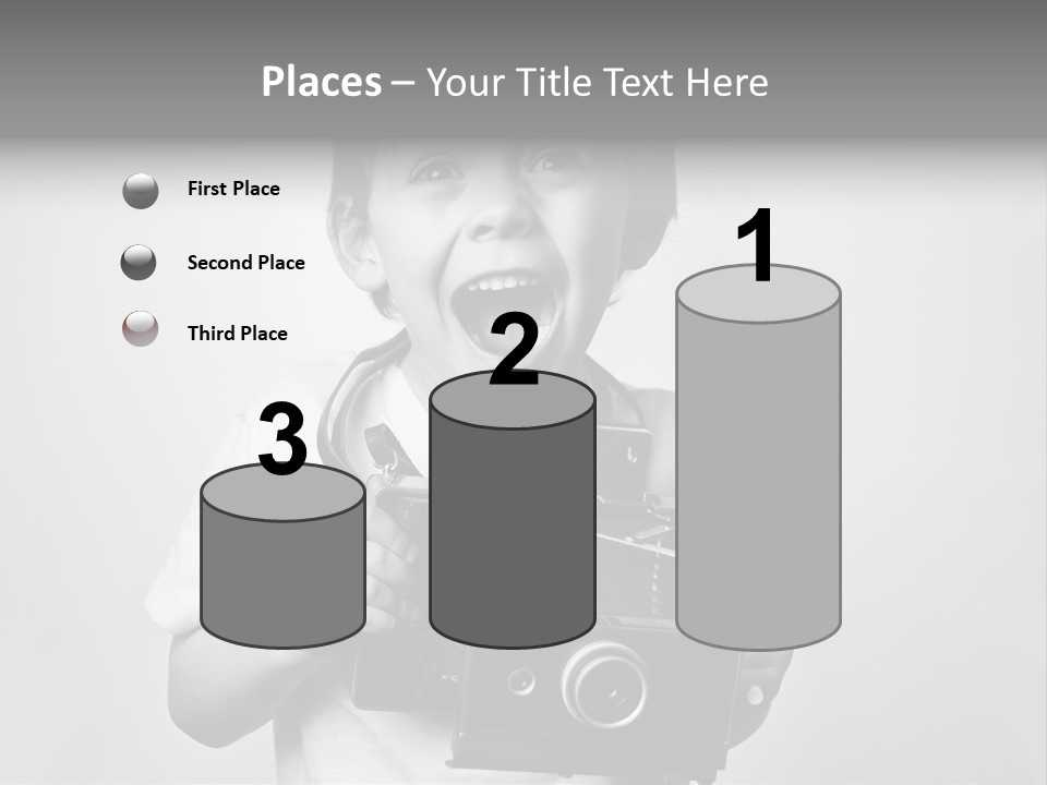 Photo Cute Boy PowerPoint Template