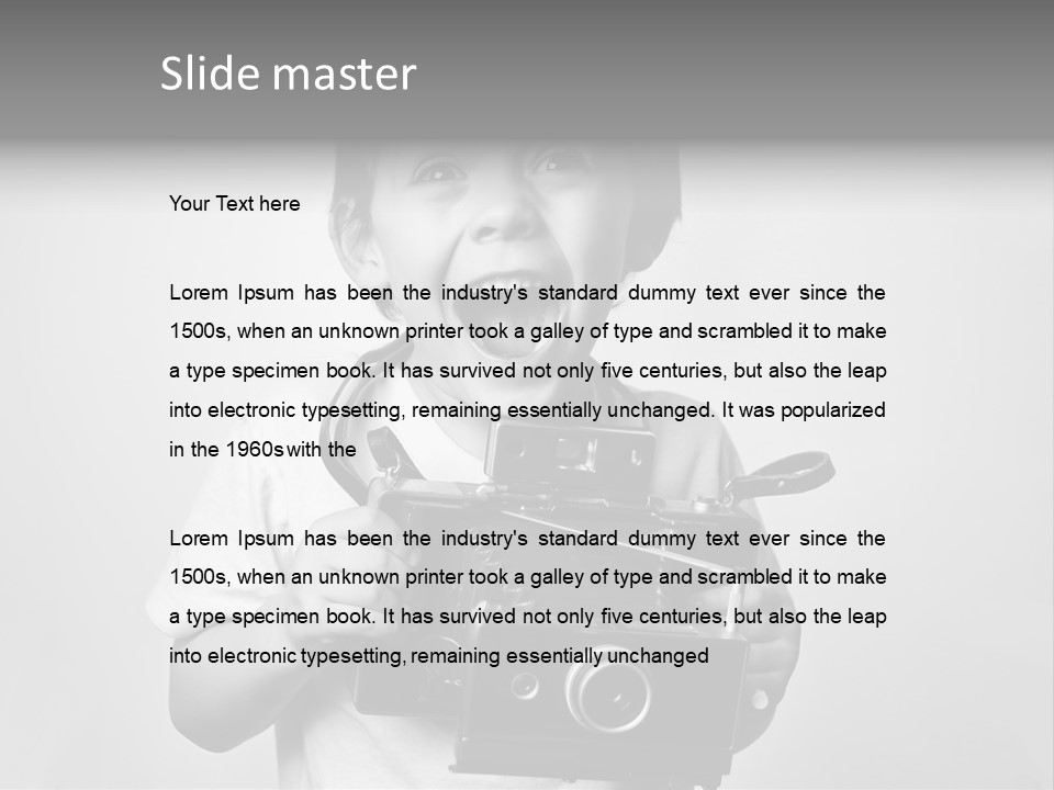 Photo Cute Boy PowerPoint Template