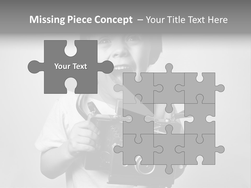 Photo Cute Boy PowerPoint Template
