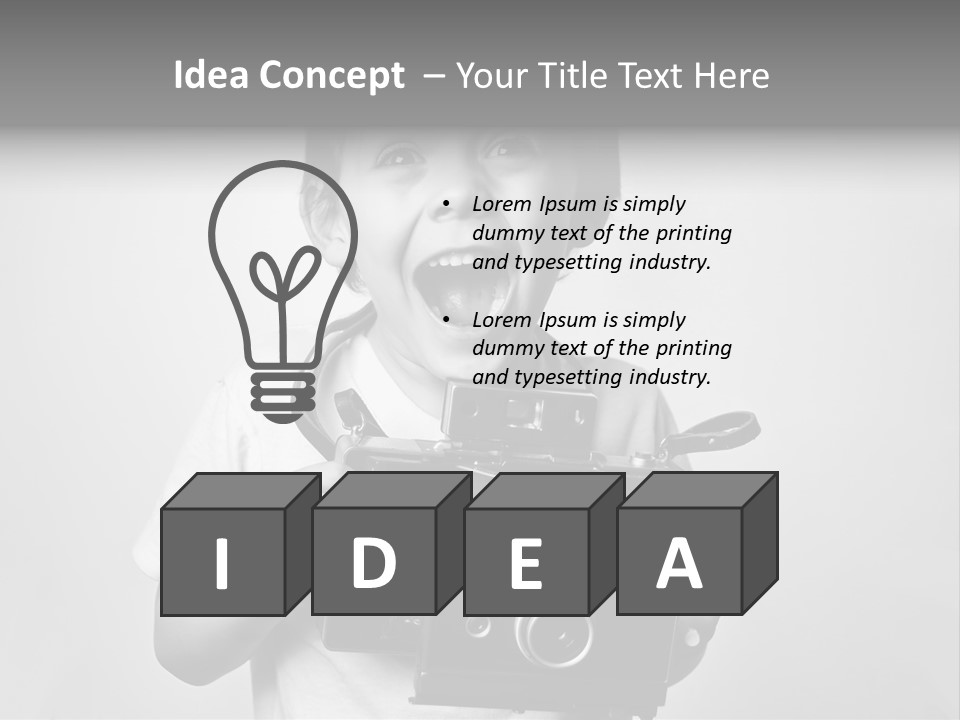 Photo Cute Boy PowerPoint Template