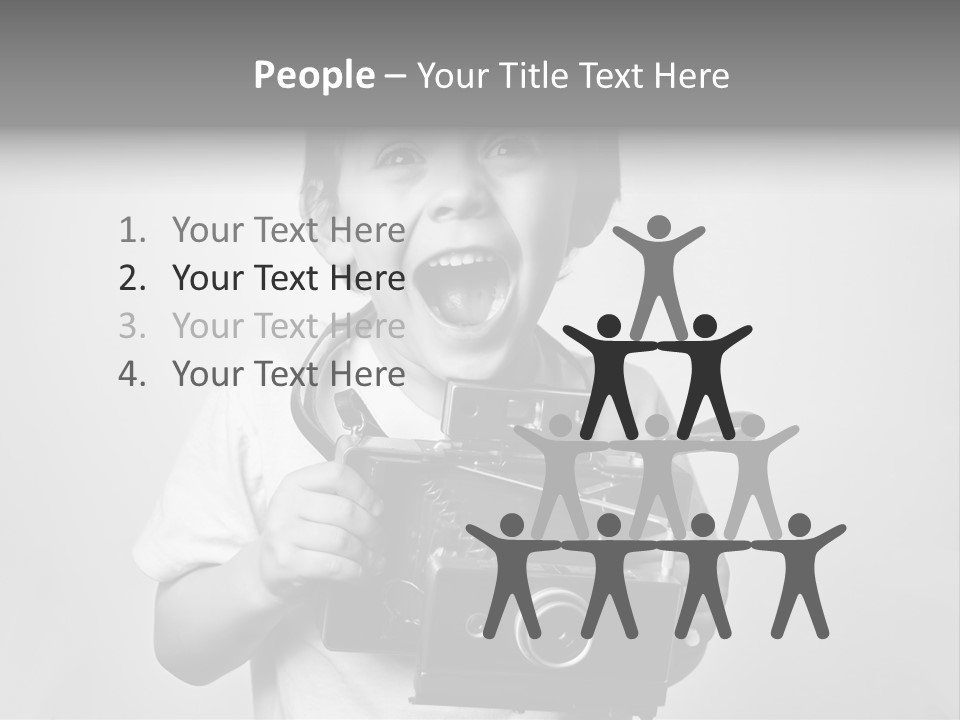 Photo Cute Boy PowerPoint Template