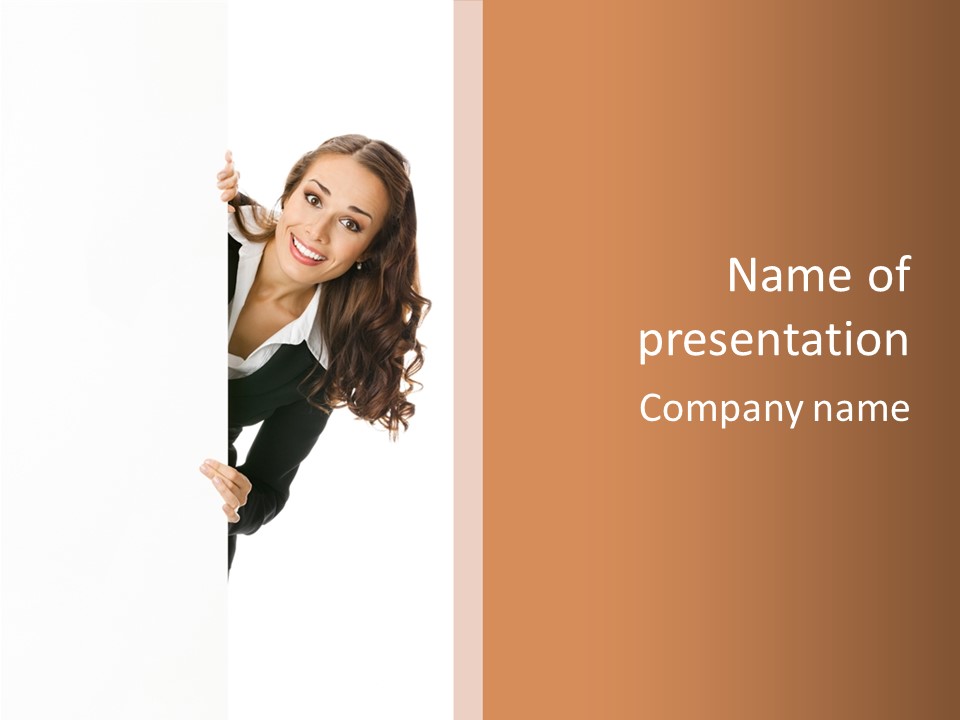 White Sign Businesspeople PowerPoint Template