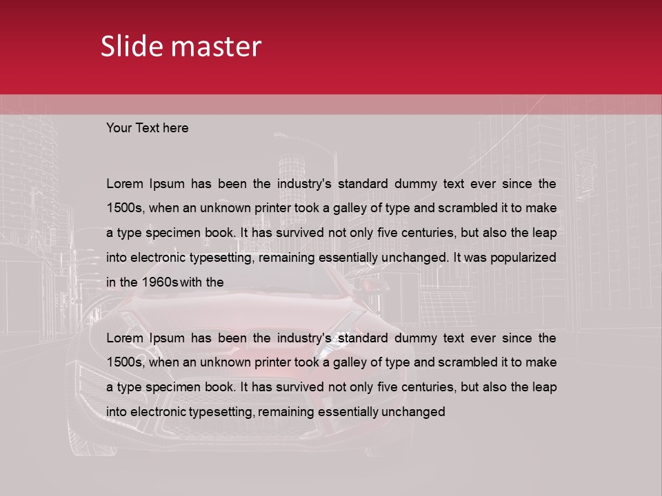 Generic Wheel Concept Car PowerPoint Template