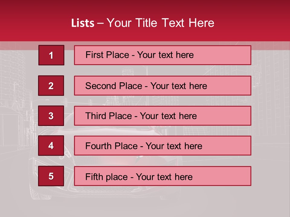 Generic Wheel Concept Car PowerPoint Template