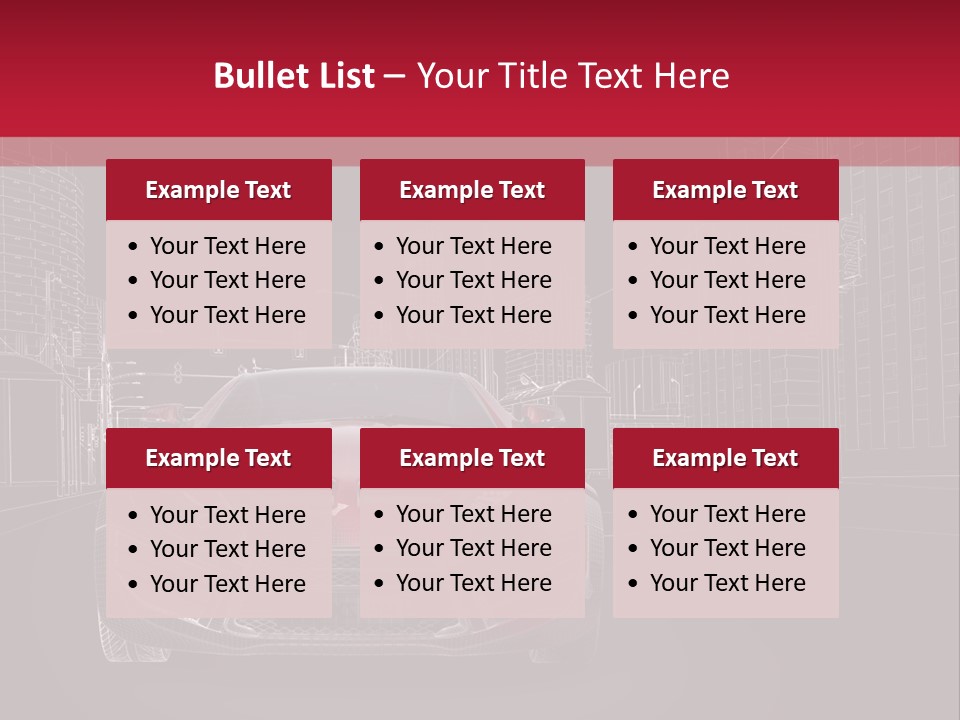 Generic Wheel Concept Car PowerPoint Template