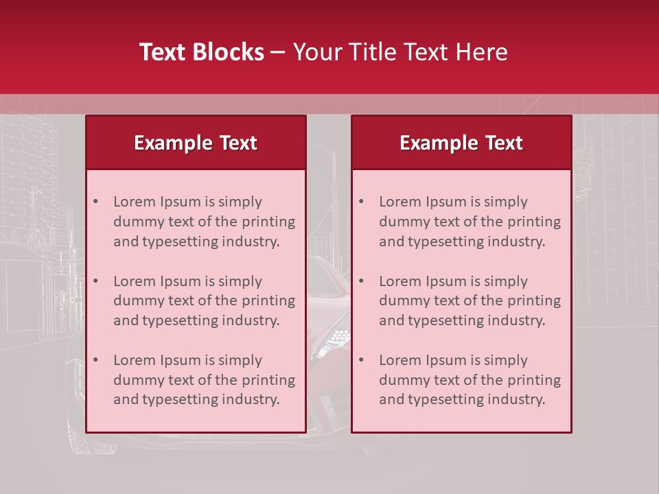 Generic Wheel Concept Car PowerPoint Template
