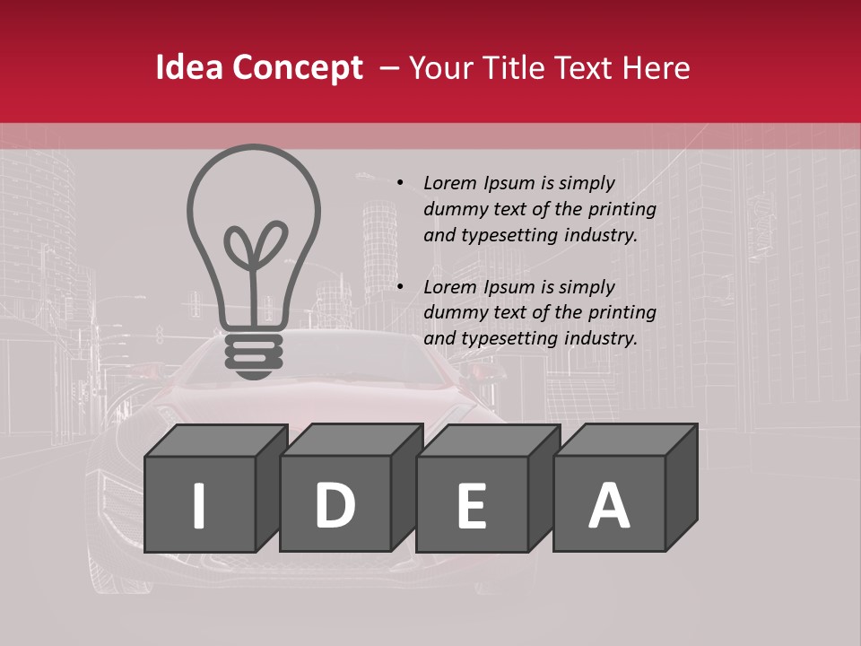 Generic Wheel Concept Car PowerPoint Template