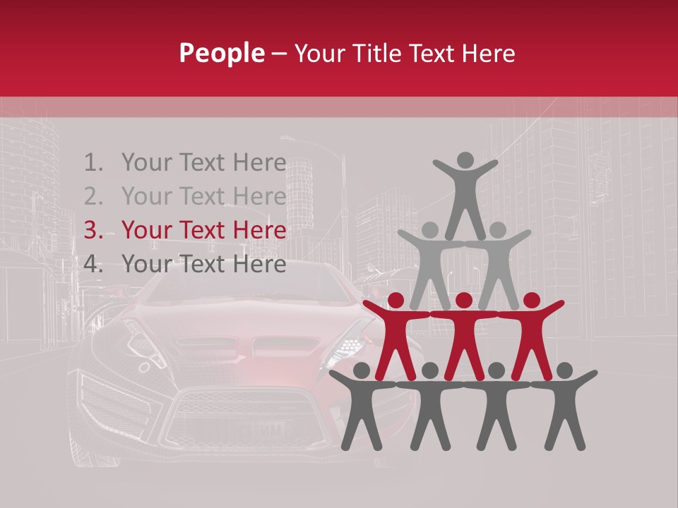 Generic Wheel Concept Car PowerPoint Template