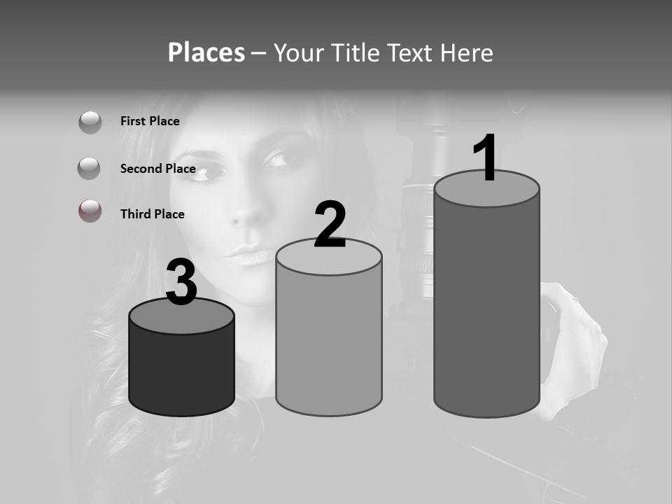 Girl Lens Image PowerPoint Template