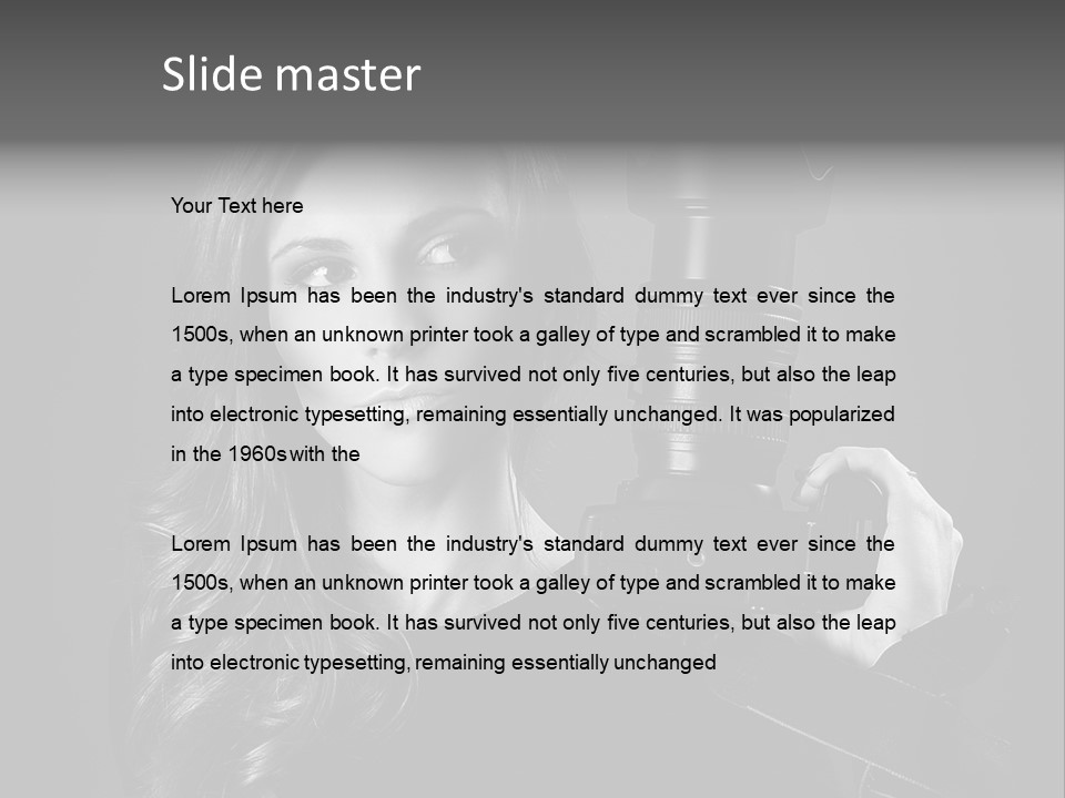 Girl Lens Image PowerPoint Template