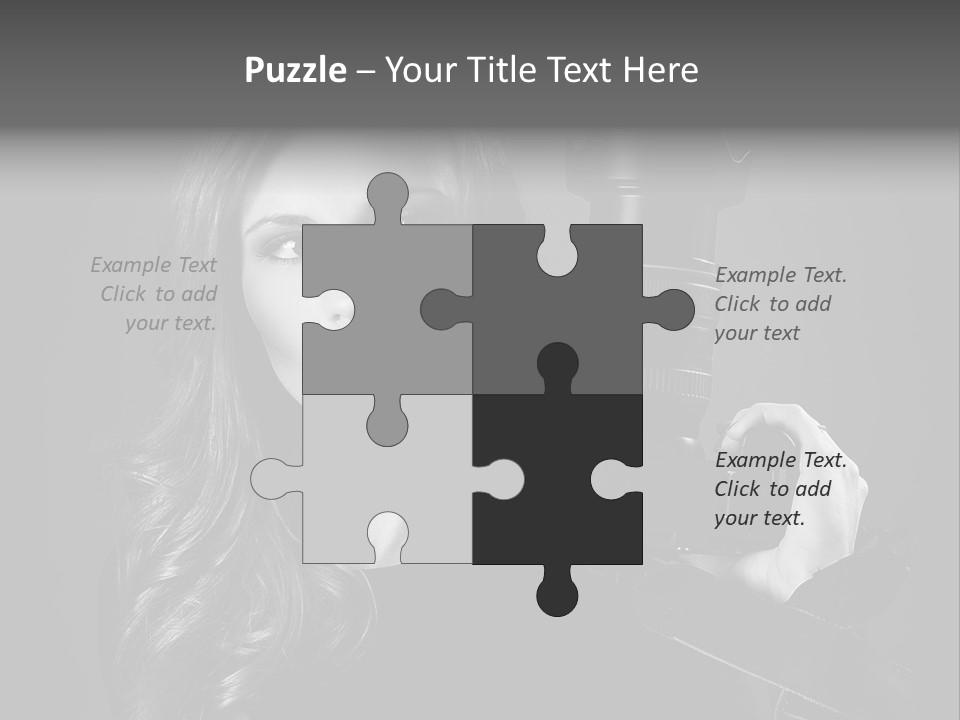 Girl Lens Image PowerPoint Template