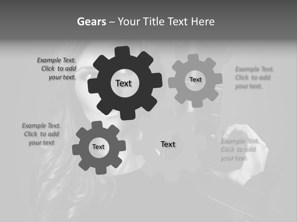 Girl Lens Image PowerPoint Template