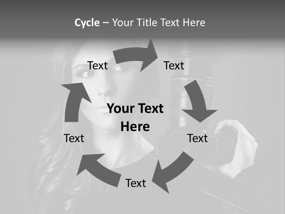Girl Lens Image PowerPoint Template