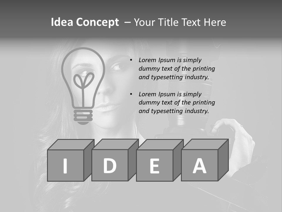 Girl Lens Image PowerPoint Template