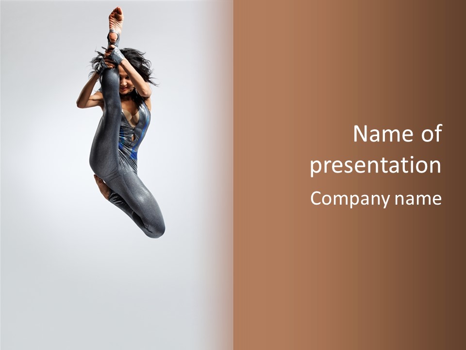 Action Mid Air Teenager PowerPoint Template