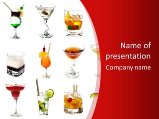Isolated White Long Island Ice Tea PowerPoint Template