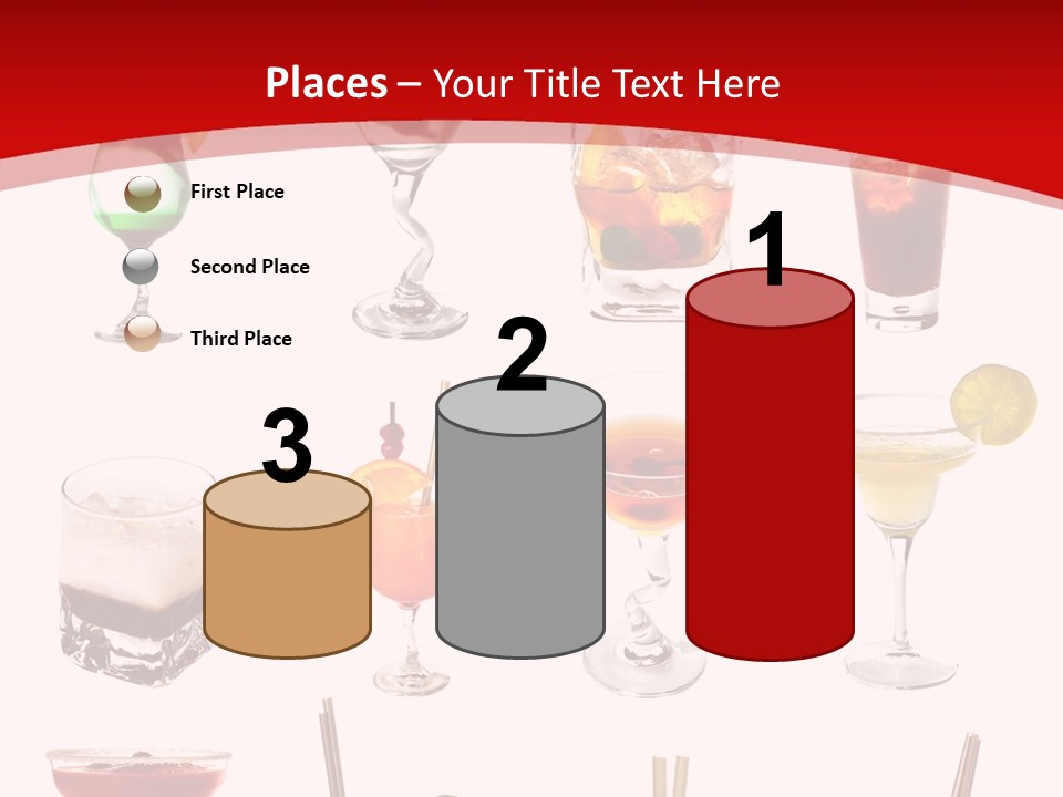 Isolated White Long Island Ice Tea PowerPoint Template