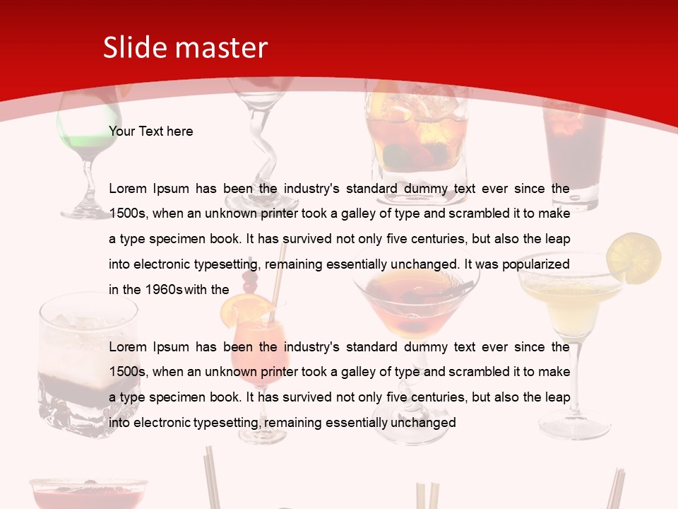 Isolated White Long Island Ice Tea PowerPoint Template