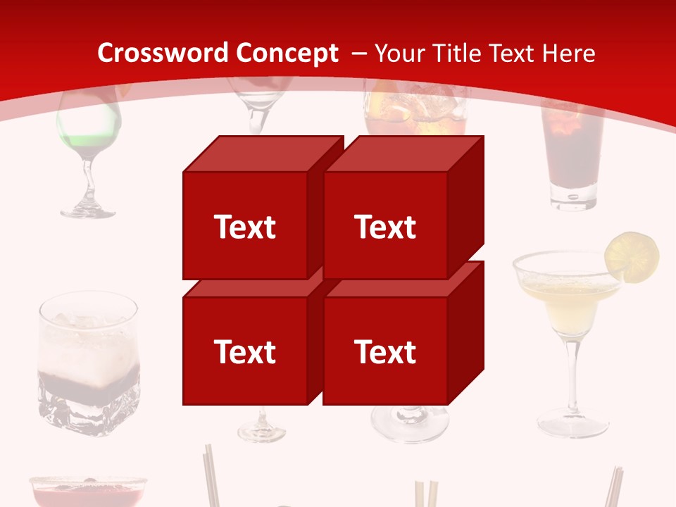 Isolated White Long Island Ice Tea PowerPoint Template