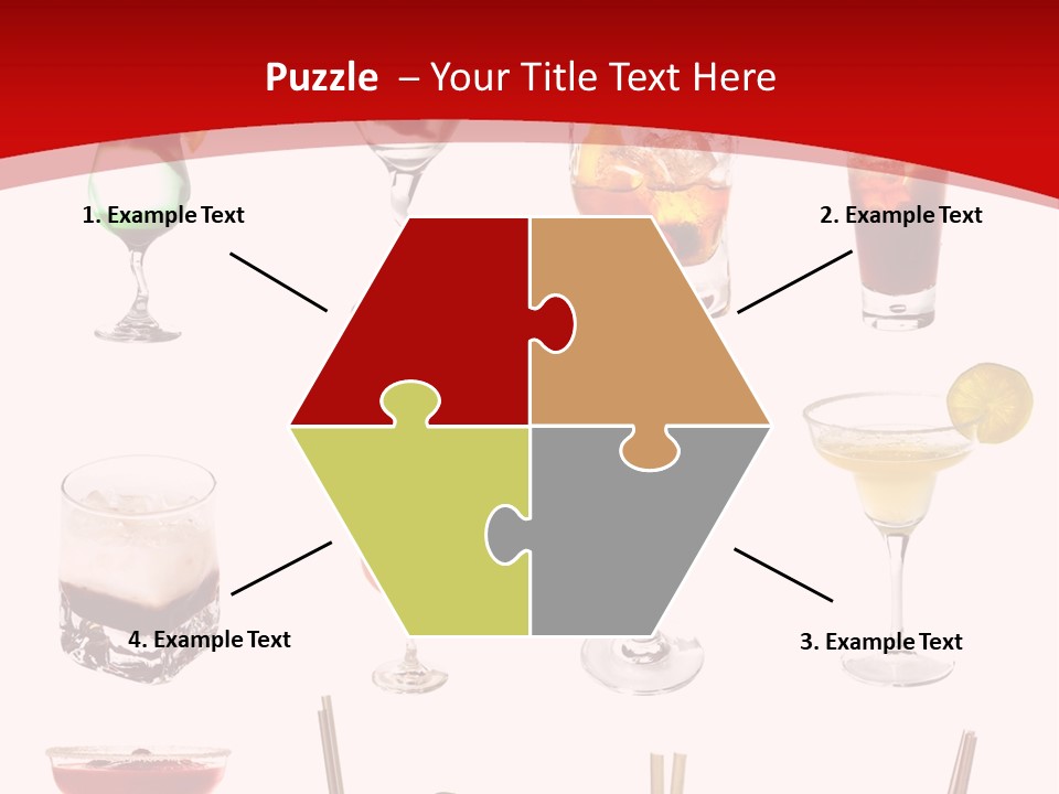 Isolated White Long Island Ice Tea PowerPoint Template