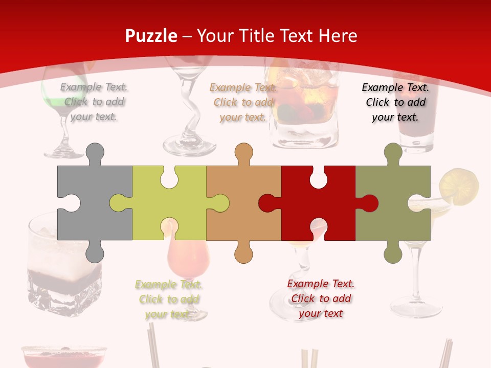 Isolated White Long Island Ice Tea PowerPoint Template