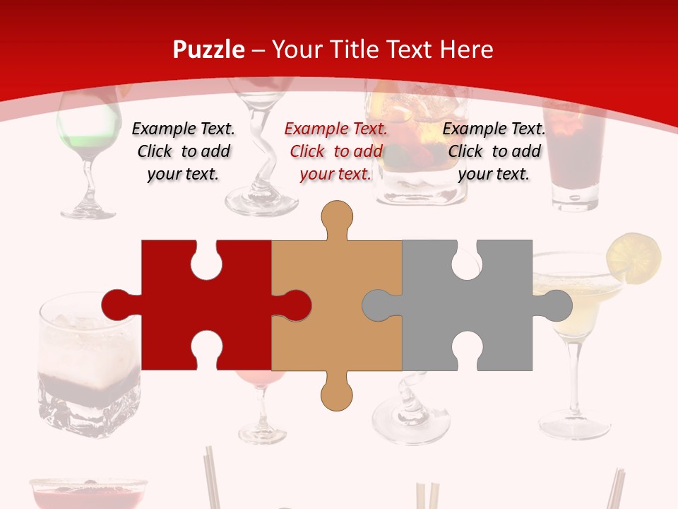 Isolated White Long Island Ice Tea PowerPoint Template