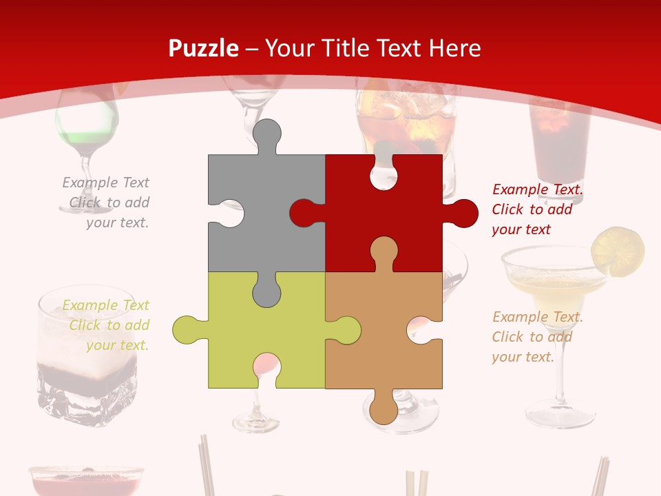 Isolated White Long Island Ice Tea PowerPoint Template