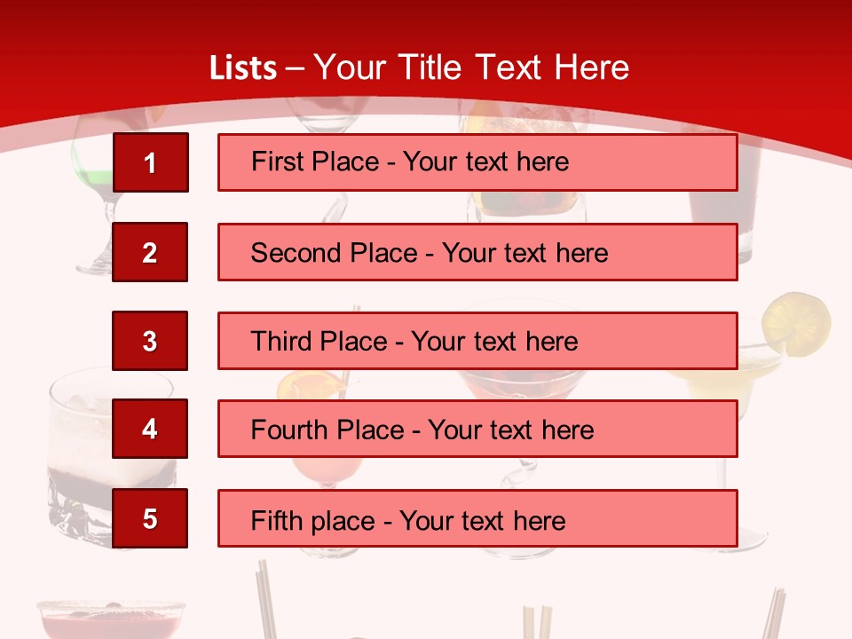 Isolated White Long Island Ice Tea PowerPoint Template