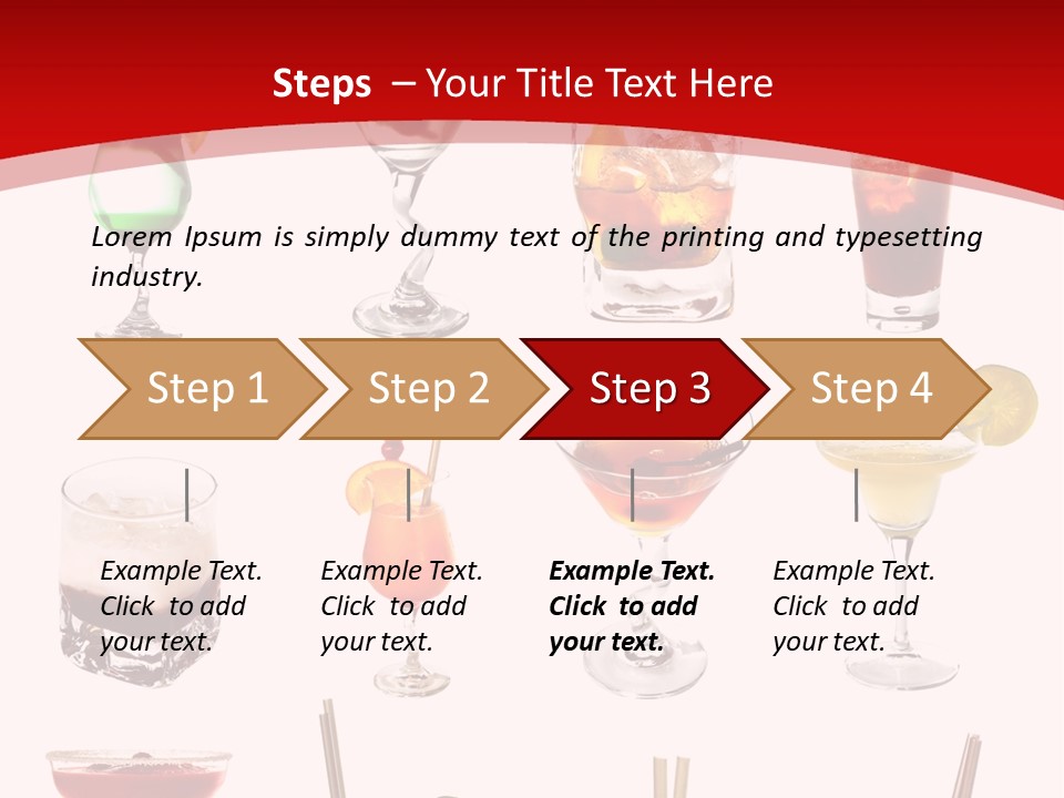 Isolated White Long Island Ice Tea PowerPoint Template