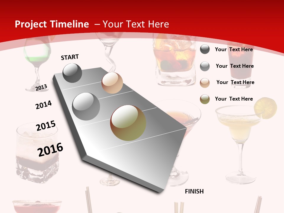 Isolated White Long Island Ice Tea PowerPoint Template