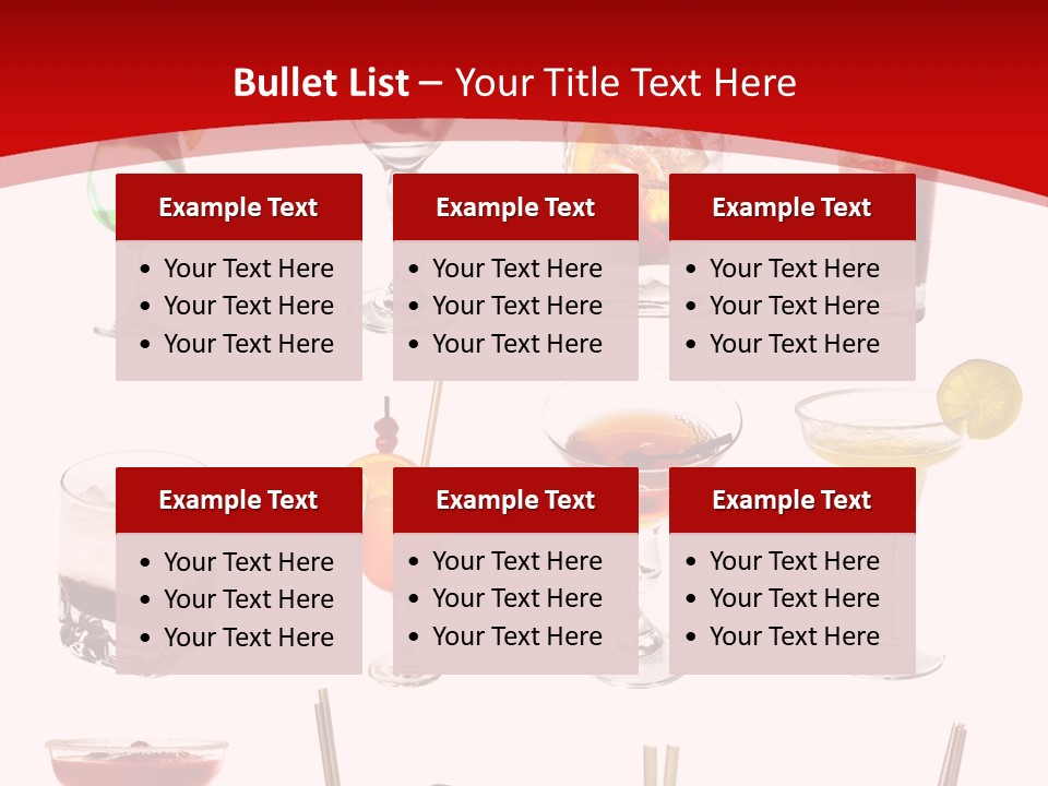 Isolated White Long Island Ice Tea PowerPoint Template