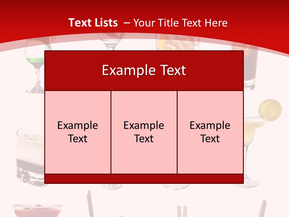 Isolated White Long Island Ice Tea PowerPoint Template