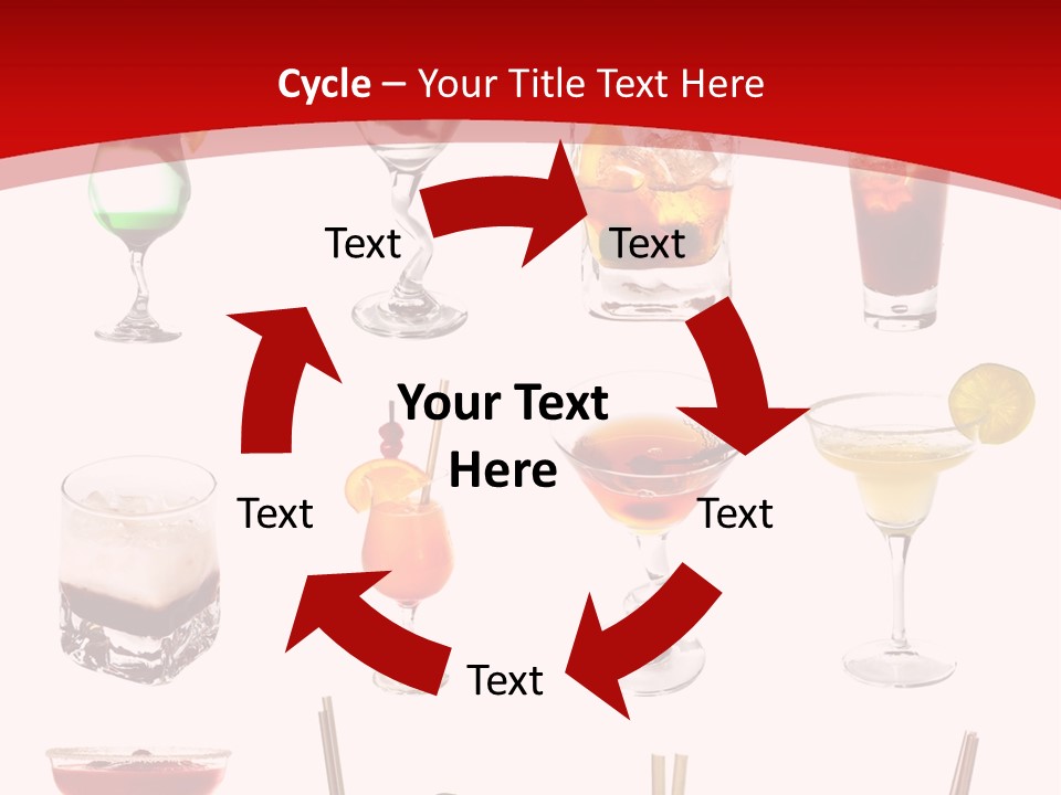 Isolated White Long Island Ice Tea PowerPoint Template